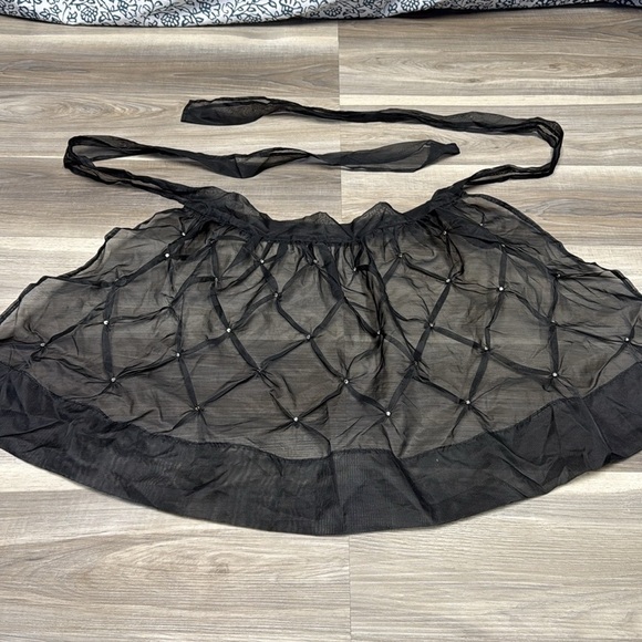 Elegant Black Sheer Overlay apron size small to extra large - Picture 3 of 4